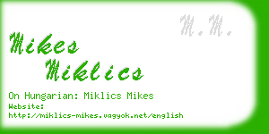 mikes miklics business card